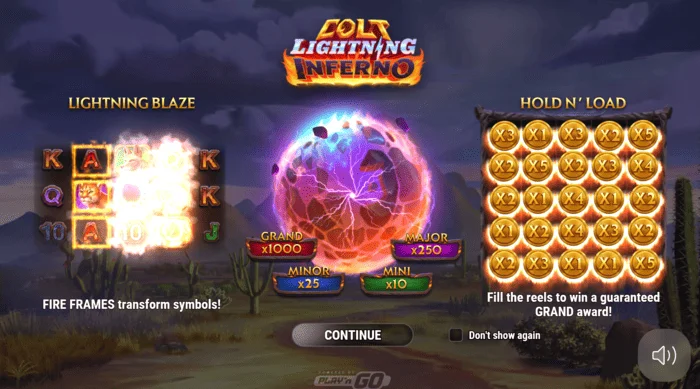 Layar utama Colt Lightning Inferno